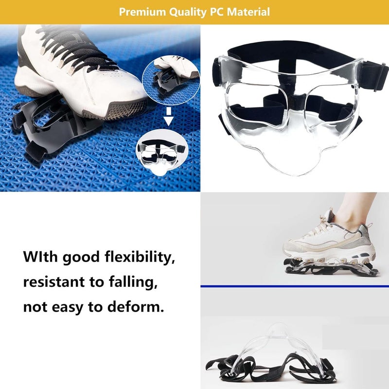 Fenduoer Nose Guard for Sports, Broken Nose, Adustable Face Mask with Foam Padding for Men and Women,Adult,Basketball,Baseball,Football,Softball Face Guard(Clear Full Face) - Image 5